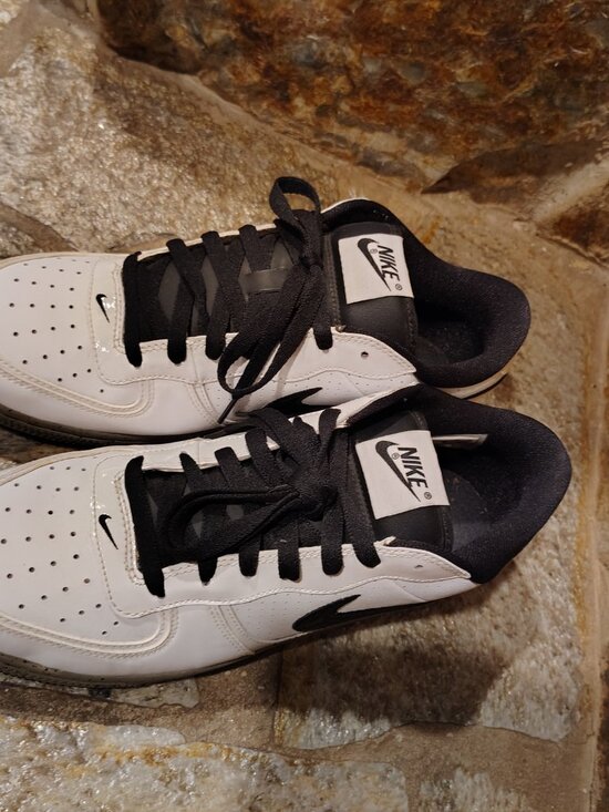 Nike Air Indee Patent Leather Sneakers 318488-101 White Black Cement Size 11 main image 4